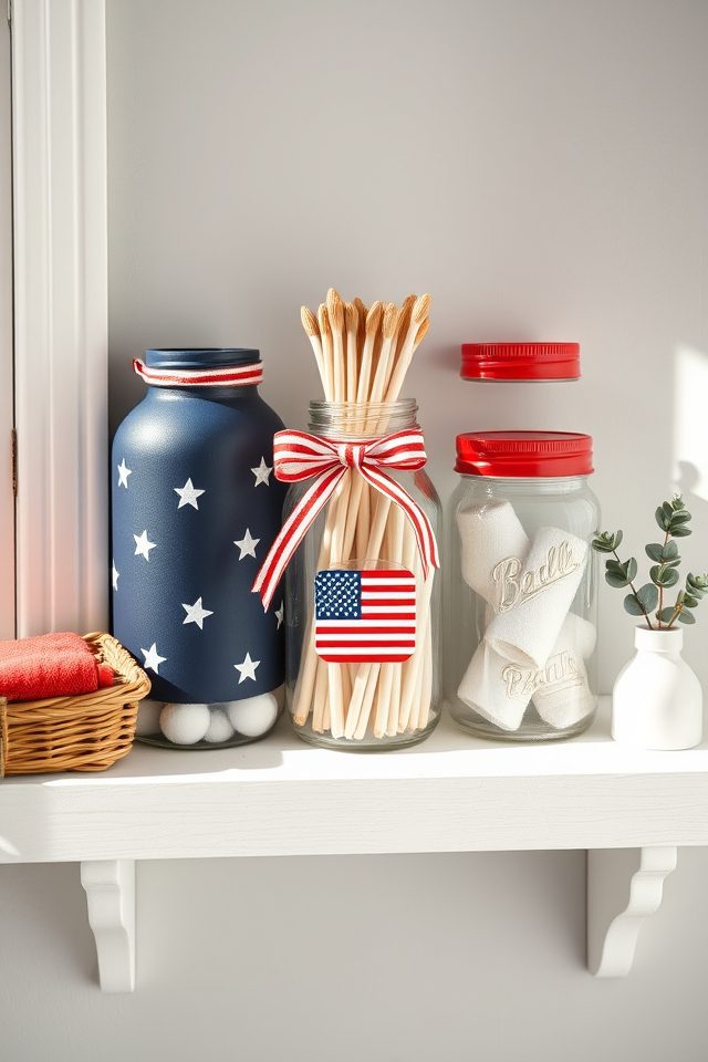 patriotic mason jar organizers