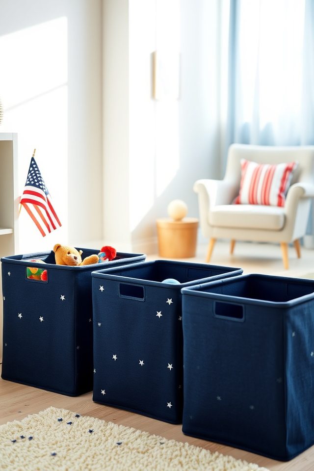 patriotic navy storage bins