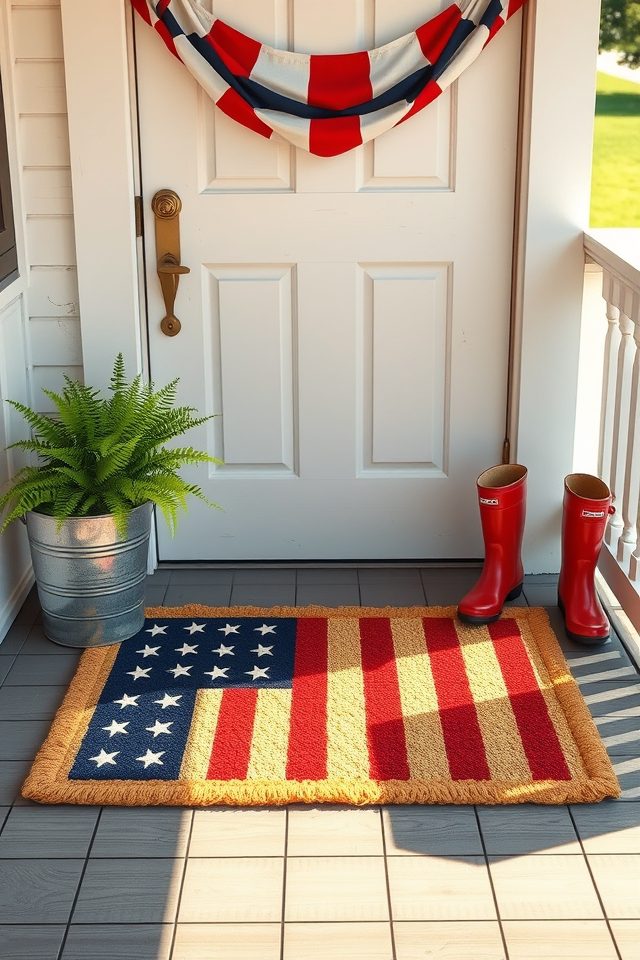 patriotic stars stripes doormat