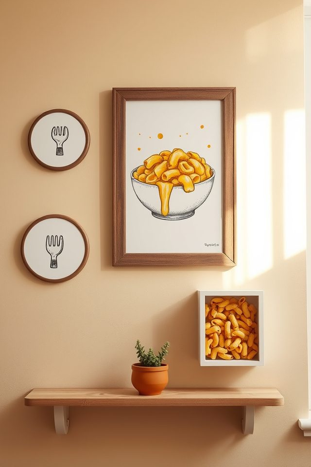 playful cheesy mac art