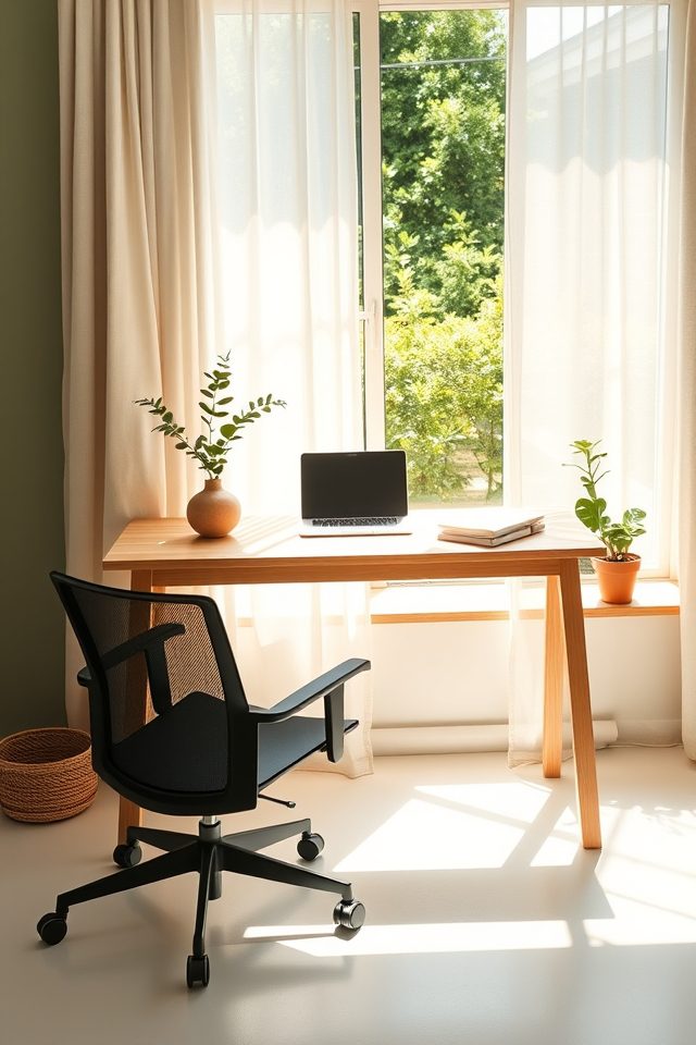 position desk near window