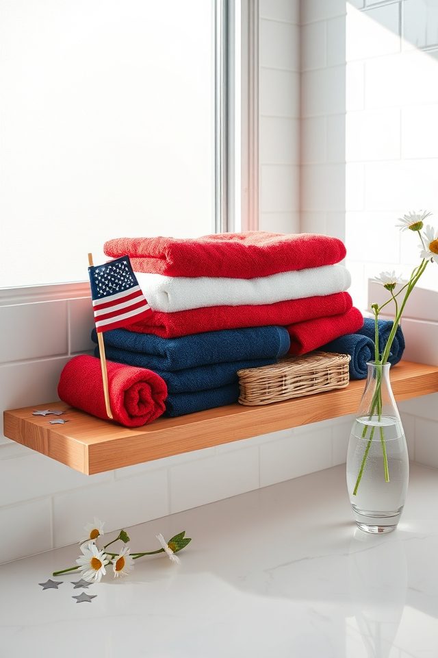 red white blue display