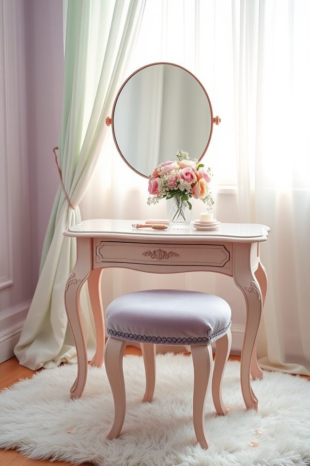romantic soft pastel vanity