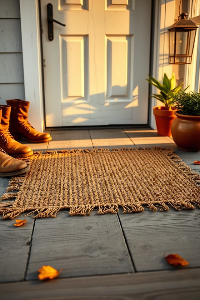 rustic coir doorstep mat