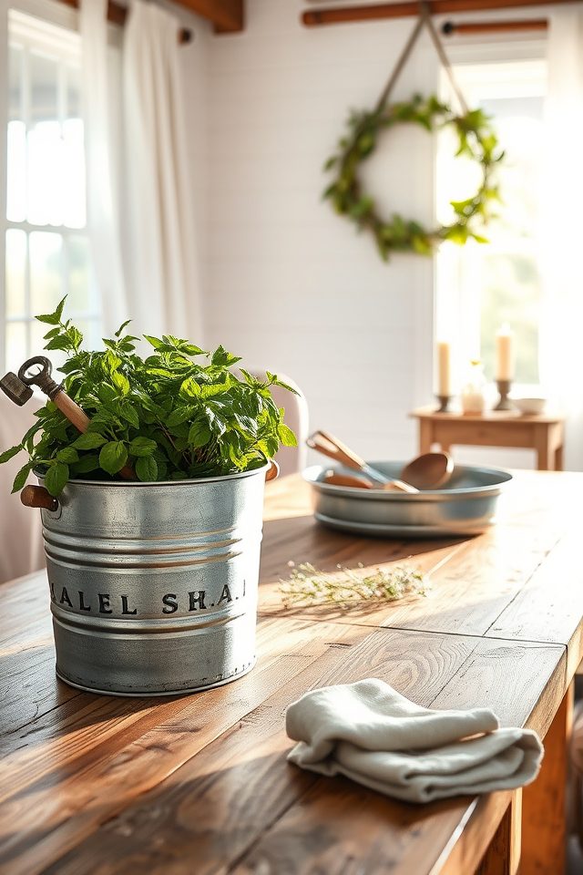 rustic galvanized farmhouse accents
