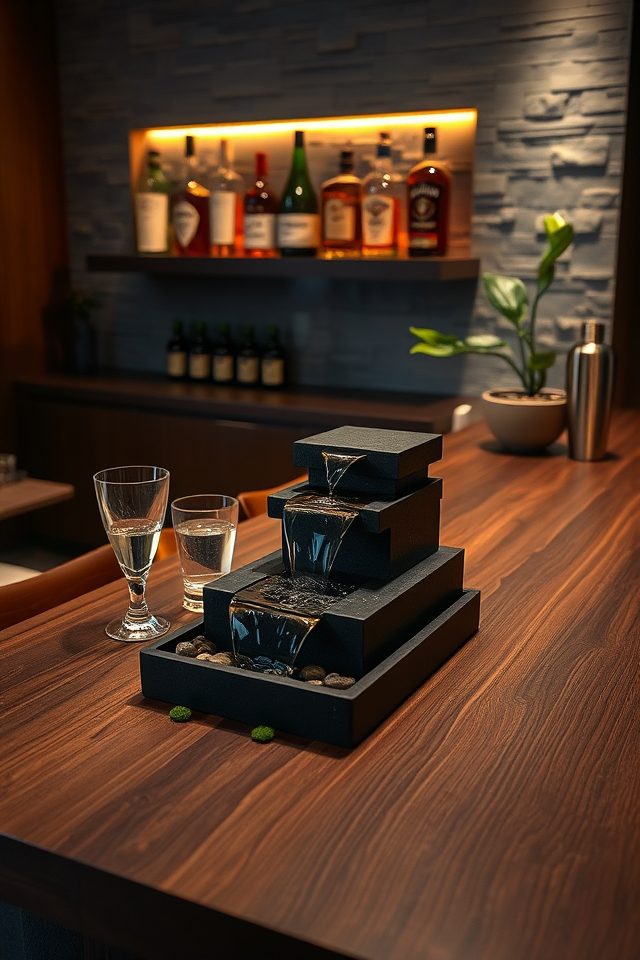 small indoor bar fountain