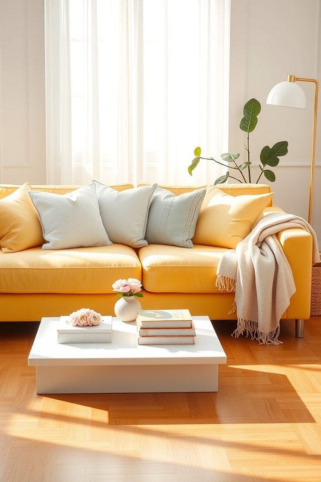 soft sunny yellow sofa