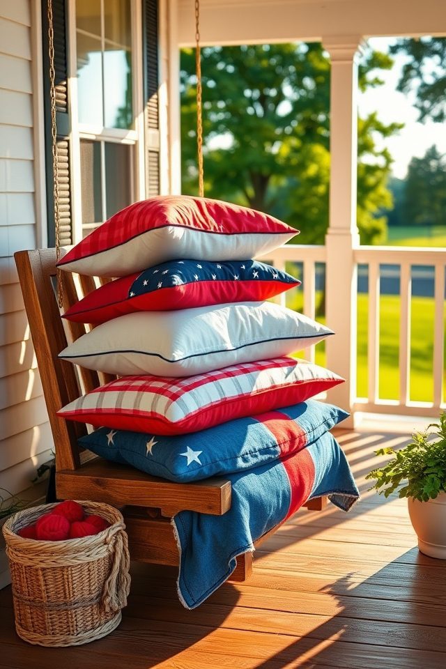 stack 4th july pillows