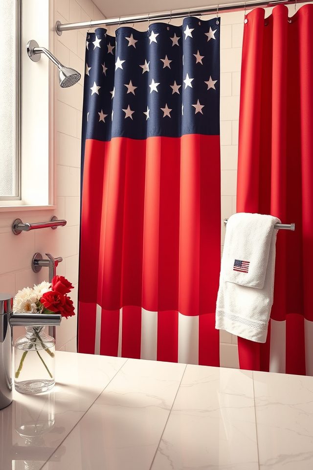 star spangled patriotic curtain