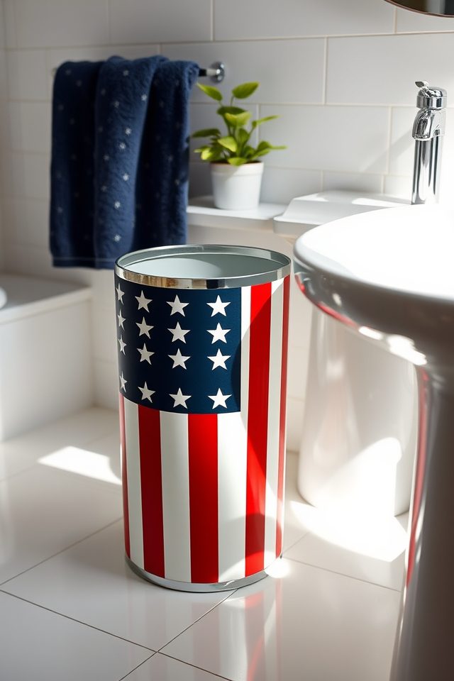 stars and stripes wastebasket