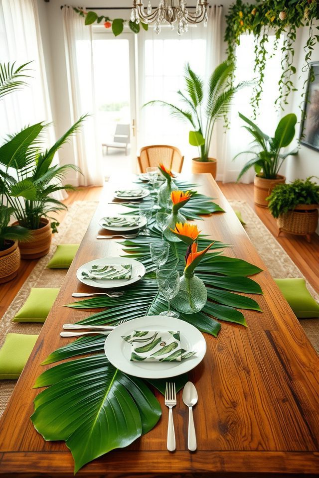 tropical leafy dining paradise