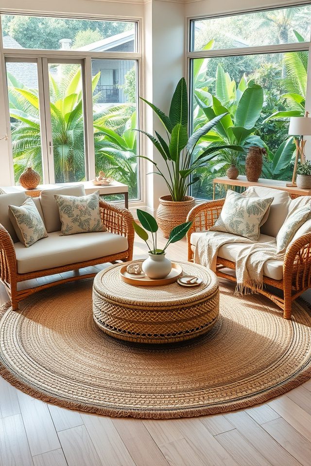 tropical rattan seating haven