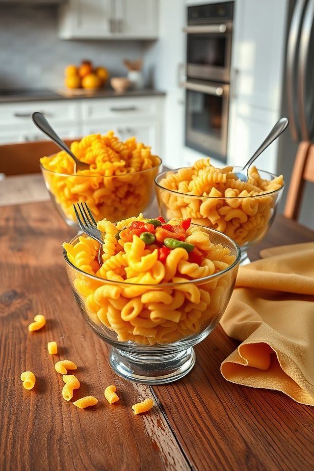 uncooked noodle bowl centerpieces