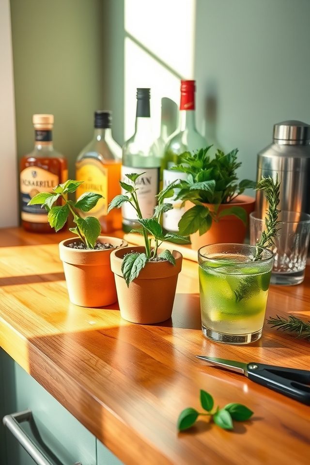 use fresh potted herbs