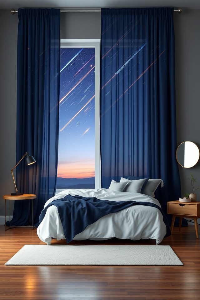 vibrant meteor shower curtains
