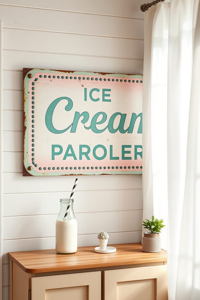 vintage ice cream signage