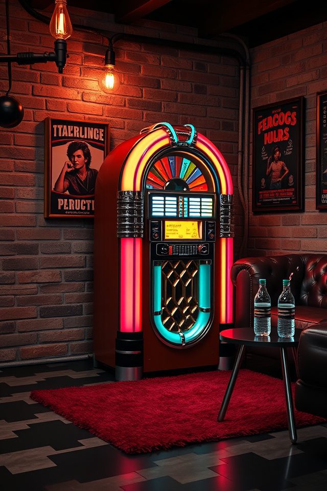 vintage neon chrome jukebox