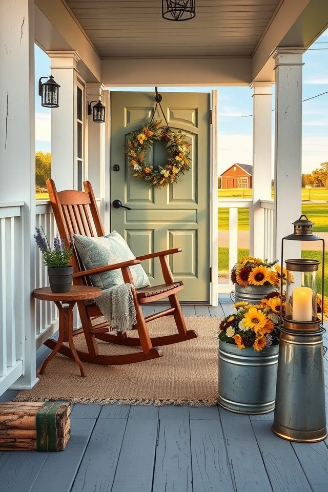 warm farmhouse porch welcome