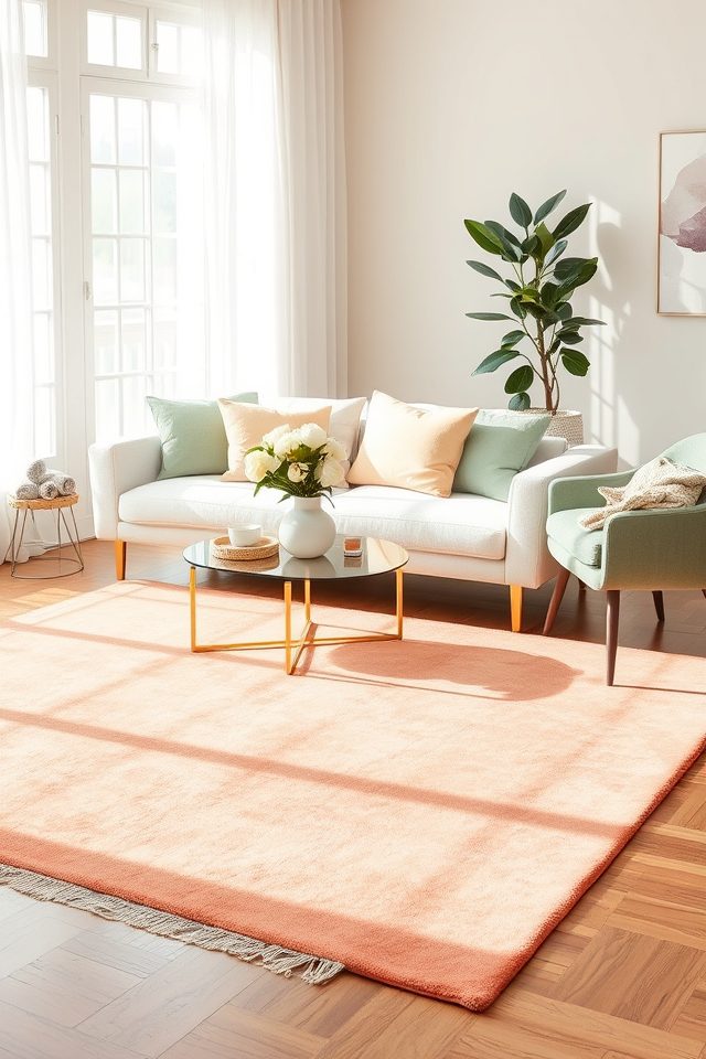 warm peach summer rug