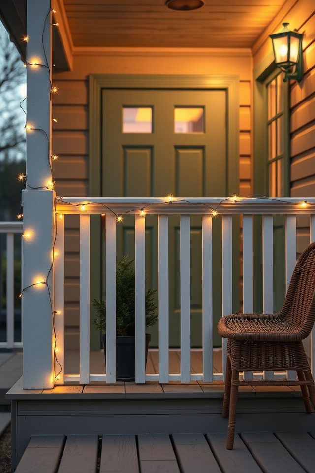 warm twinkling fairy porch lights