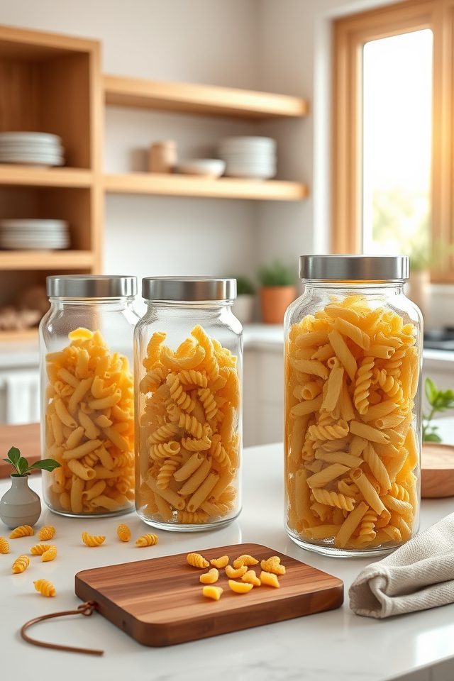whimsical macaroni storage jars