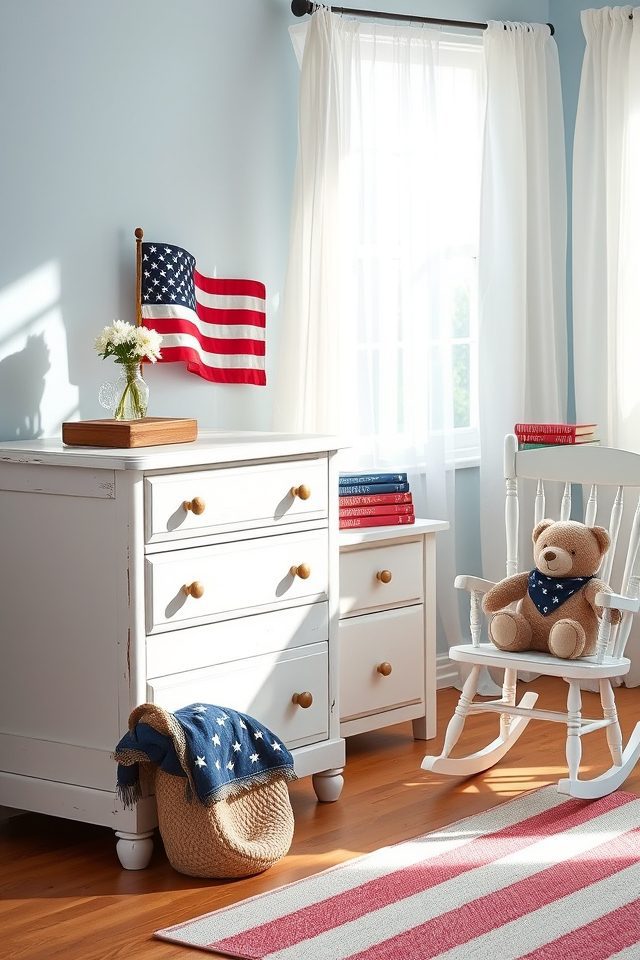 whitewashed furniture patriotic touch
