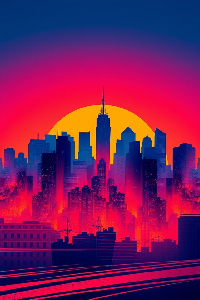 bold skyline silhouette wallpapers