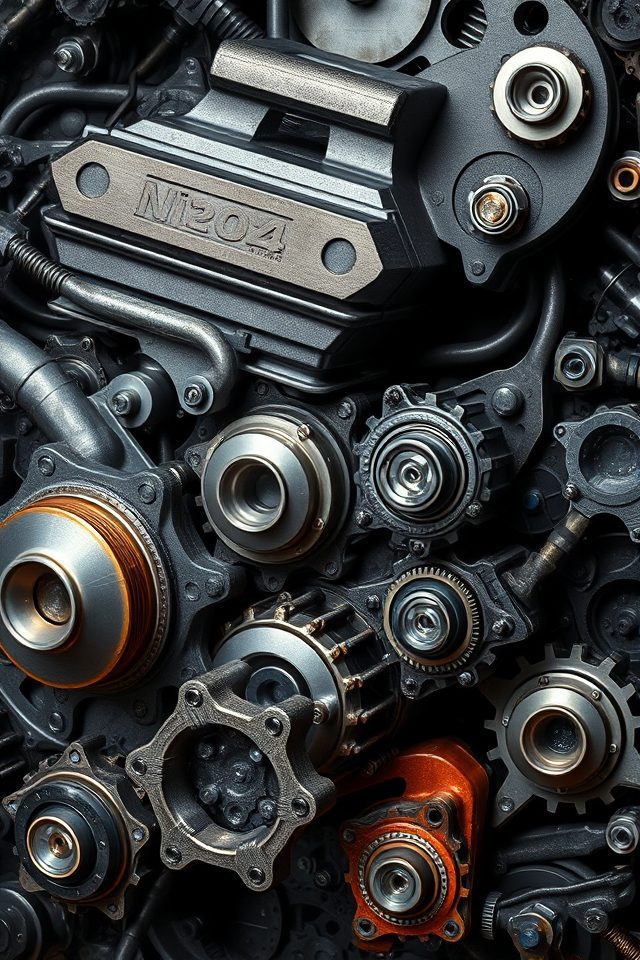 engine parts artistic collage