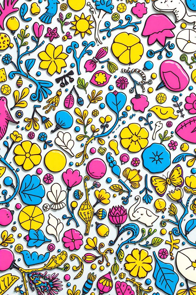 playful doodle art wallpaper