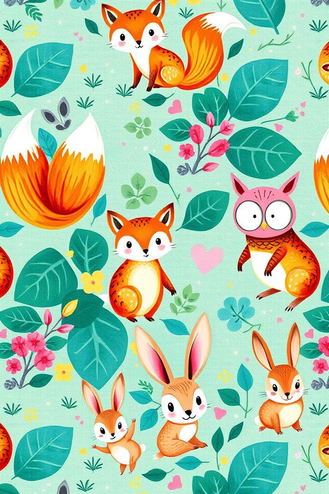 playful whimsical animal wallpapers