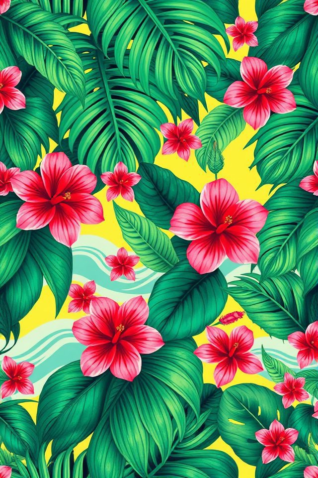 tropical wallpaper vibrant oasis