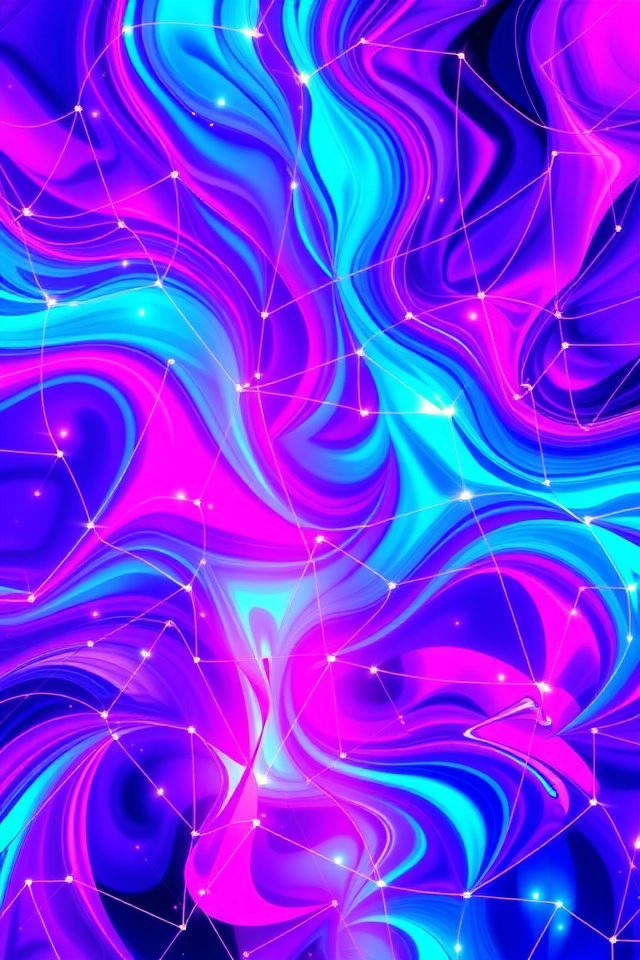 vibrant abstract cyberpunk art