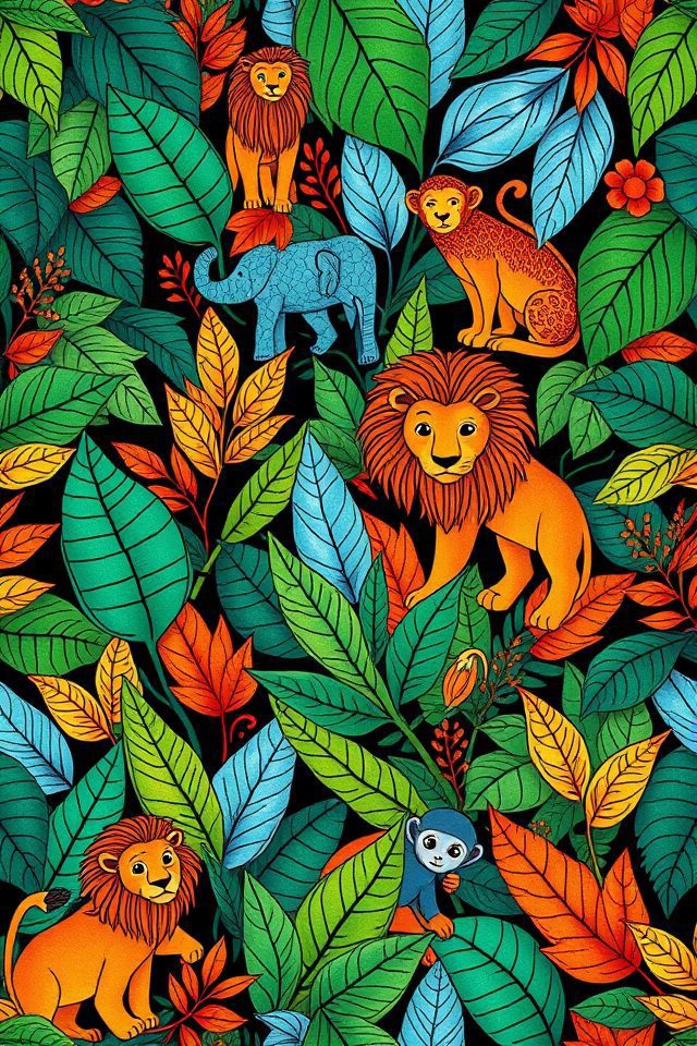 vibrant animal adventure wallpaper