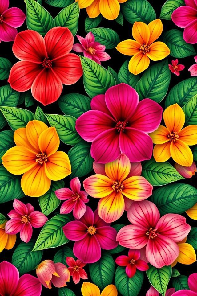 vibrant floral phone wallpapers