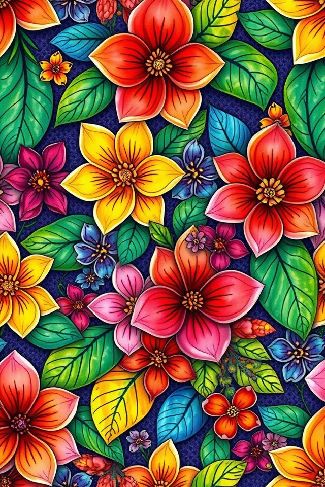 vibrant floral wallpaper designs