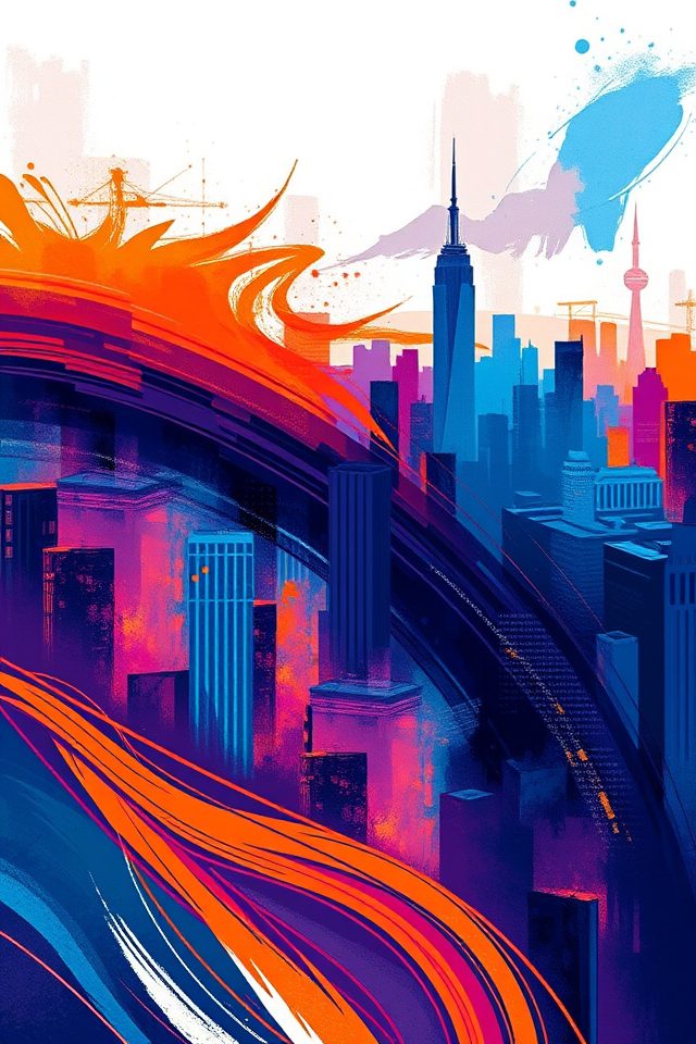 vibrant metropolitan life wallpaper