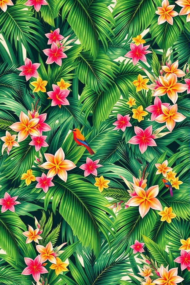 vibrant tropical entryway design
