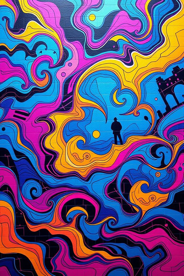 vibrant urban life murals