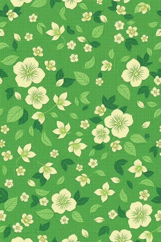 vintage green floral elegance