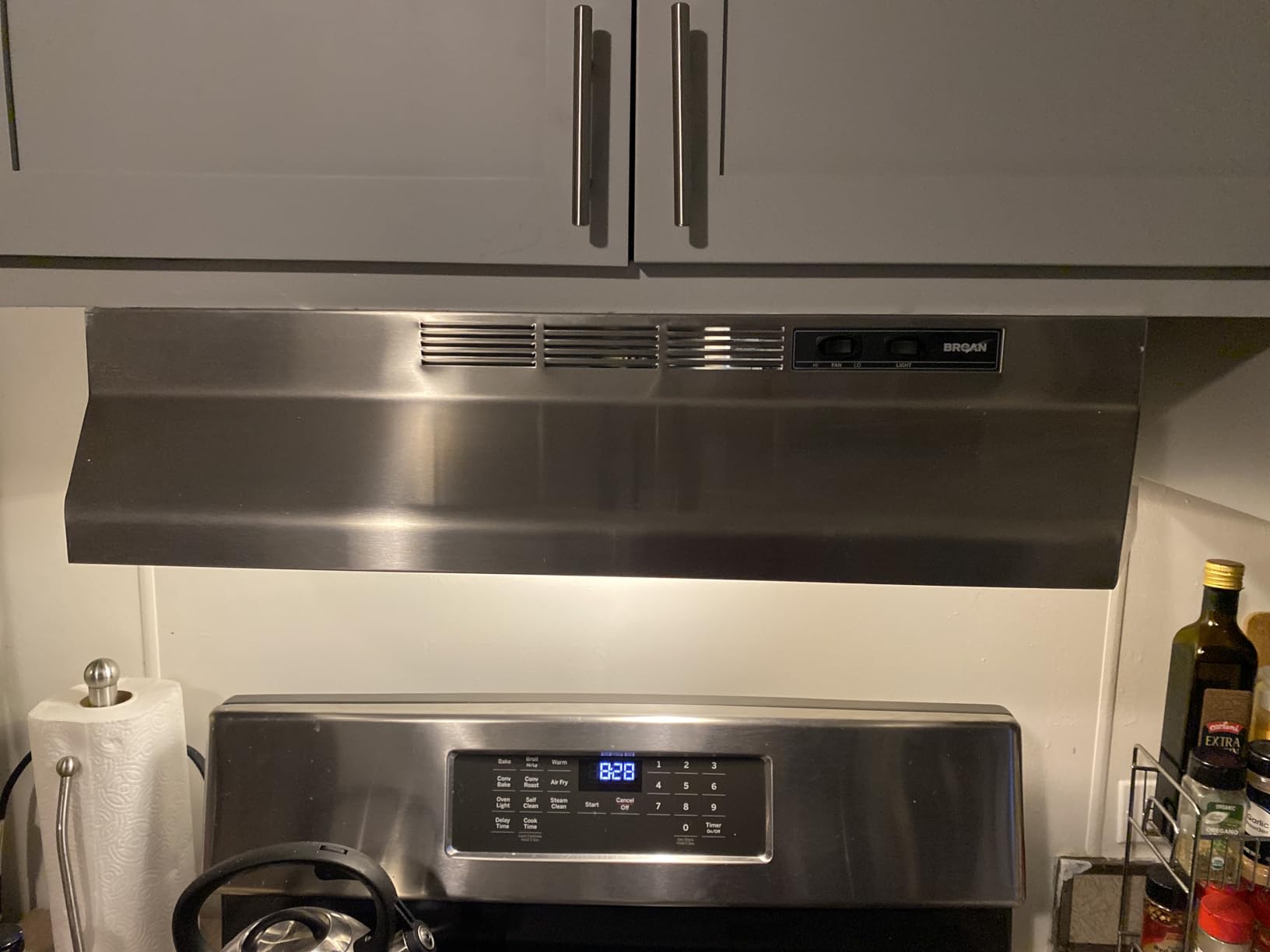 Broan-NuTone 413001 Non-Ducted Ductless Range Hood with Lights Exhaust Fan for Under Cabinet, 30-Inch, White - Customer Photo 2
