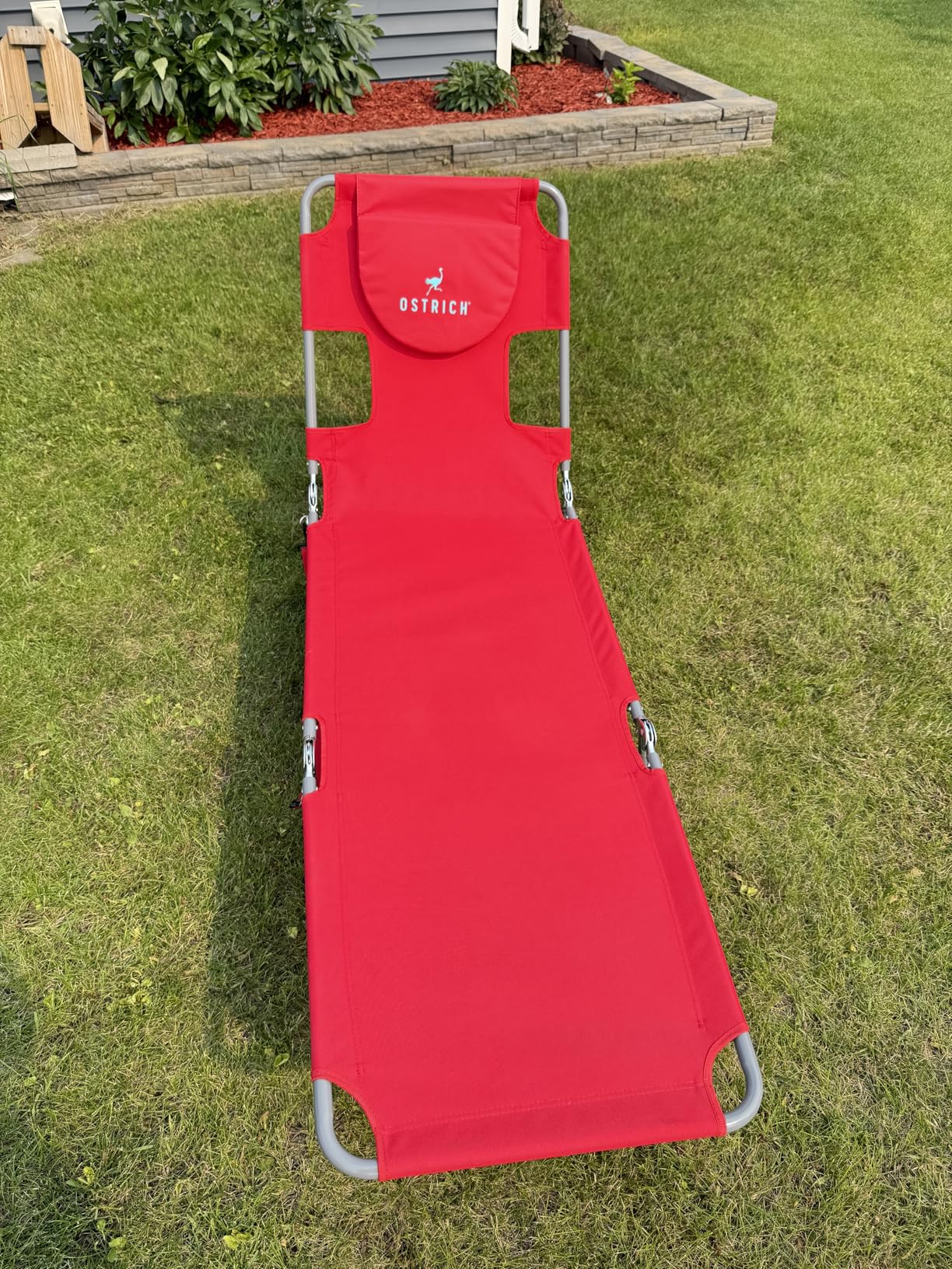 Ostrich the Original Chaise 72 x 22 Inch Lounge Portable Reclining Lounger, Outdoor Patio, Beach, Lawn, Camping, or Pool Tanning Chair, Aqua customer photo 2