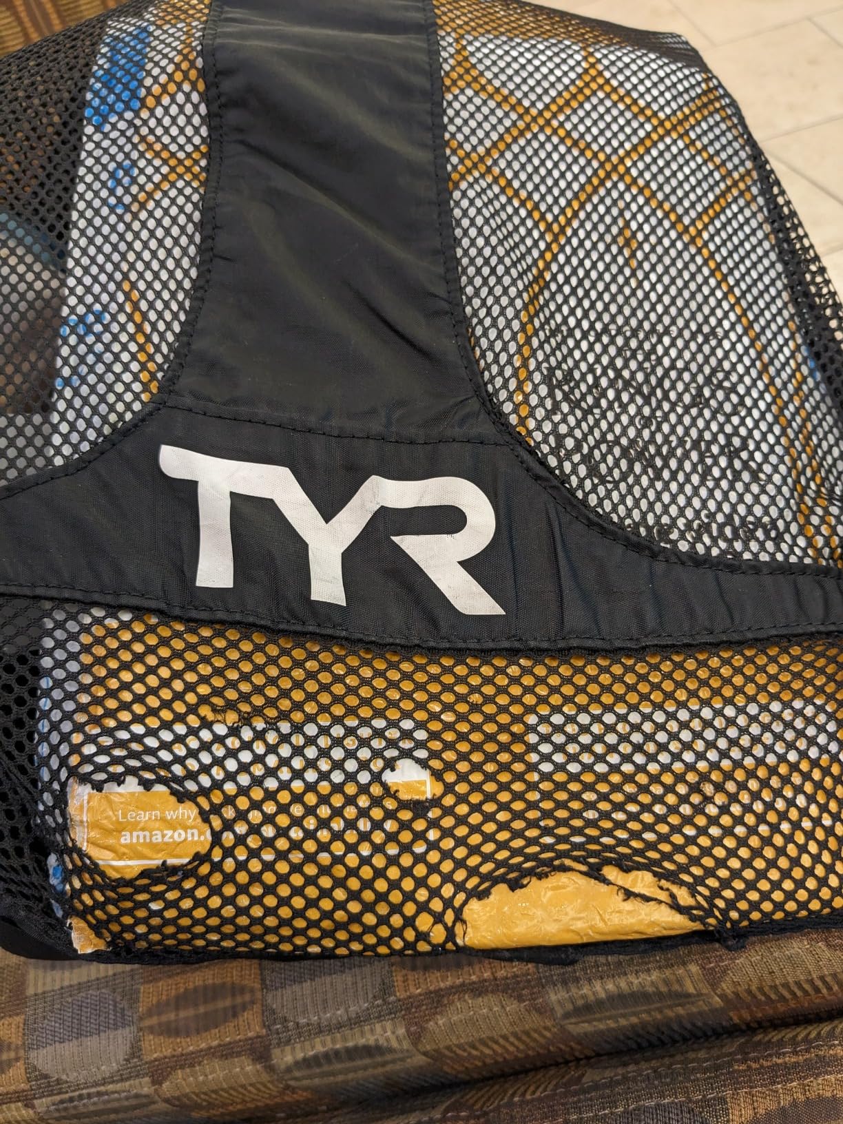 TYR Big Mesh Mummy Backpack for Swim, Gym and Workout Gear, Black, 40-Liter Capacity - Customer Photo 2