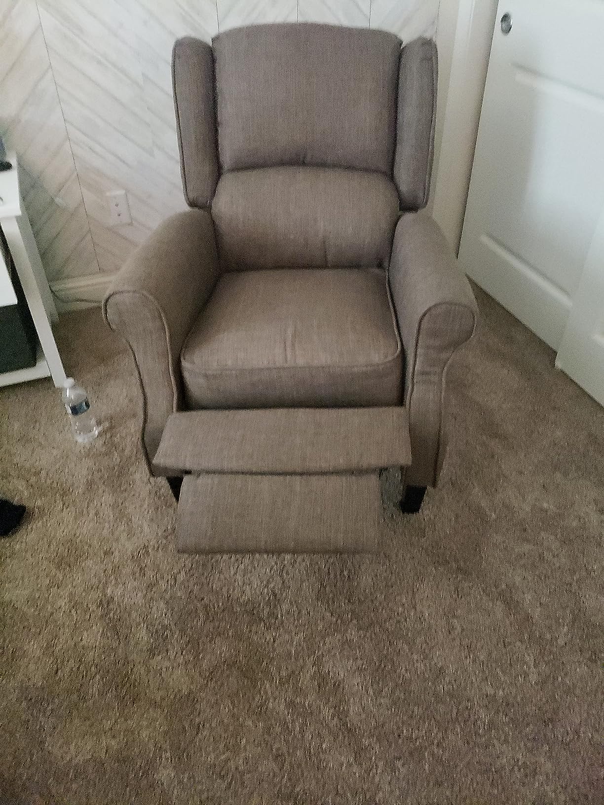 HOMCOM Vibration Massage Recliner Chair for Living Room with Heat, Wingback Single Sofa, Modern Suede Fabric Push Back Reclining Chair with Footrest, Side Pocket, Black - Customer Photo 2