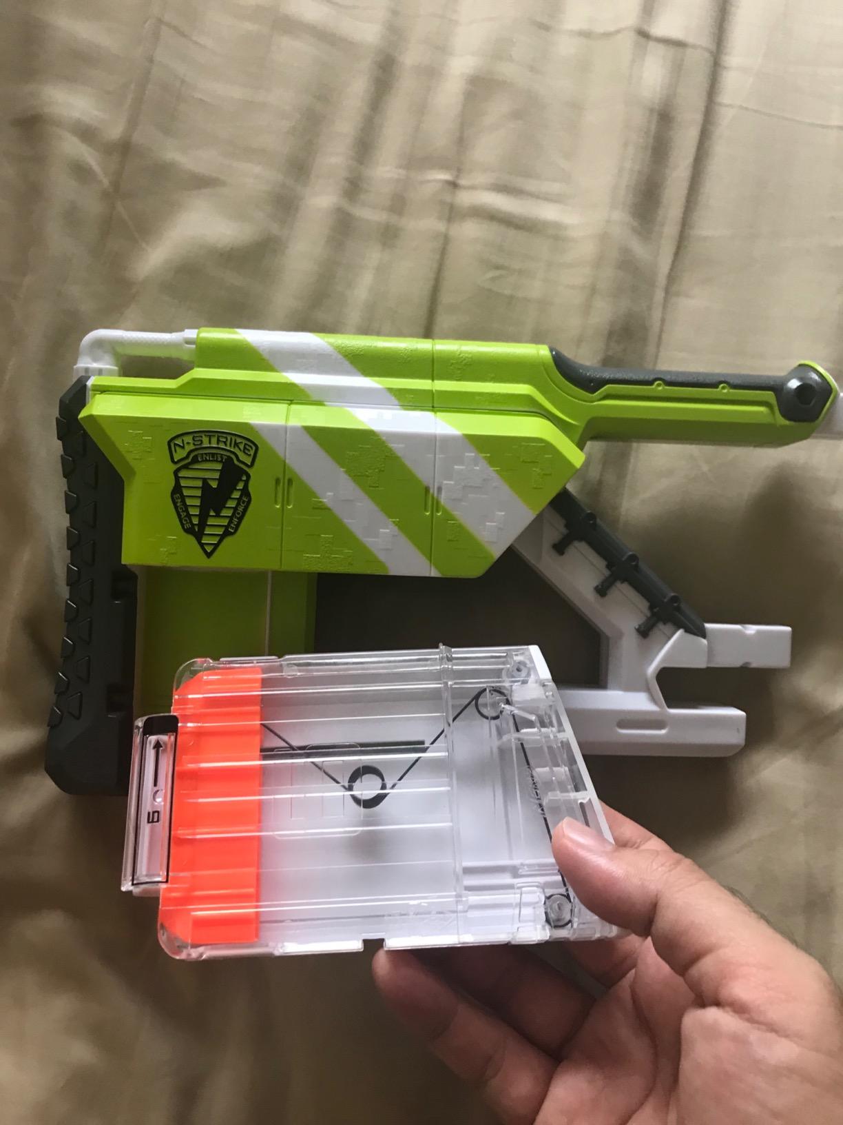 NERF Longstrike Modulus Toy Blaster with Barrel Extension, Bipod, Scopes, 18 Elite Darts & 3 Six-Clips (Amazon Exclusive) - Customer Photo 2