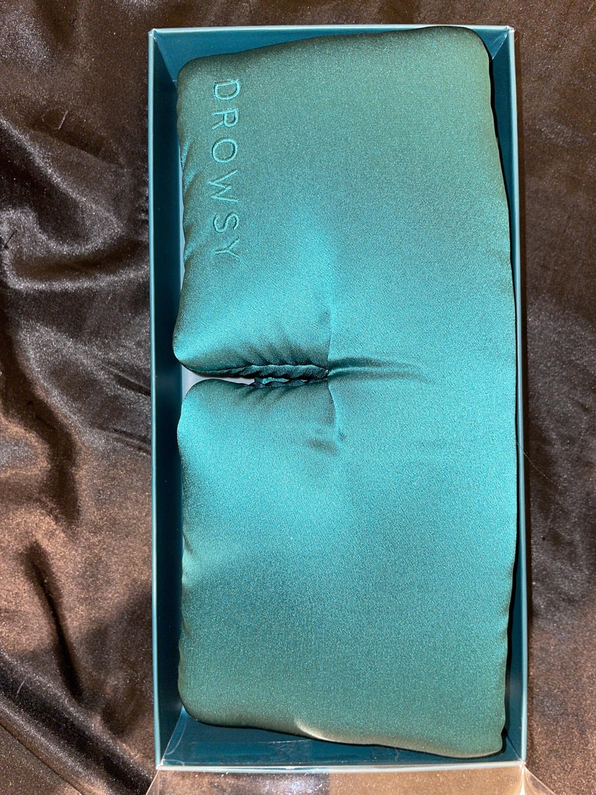 DROWSY Silk Sleep Mask. Face-Hugging, Padded Silk Cocoon for Luxury Sleep in Total Darkness. (Sunset Pink) - Customer Photo 1