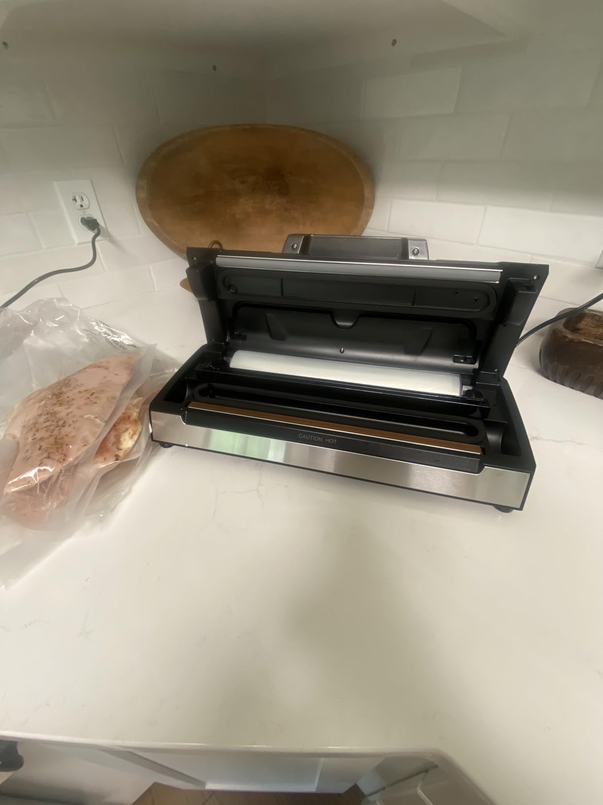 Precision Vacuum Machine,Pro Food Sealer with Built-in Cutter and Bag Storage(Up to 20 Feet Length), Both Auto&Manual Options,2 Modes,Includes 2 Bag Rolls 11