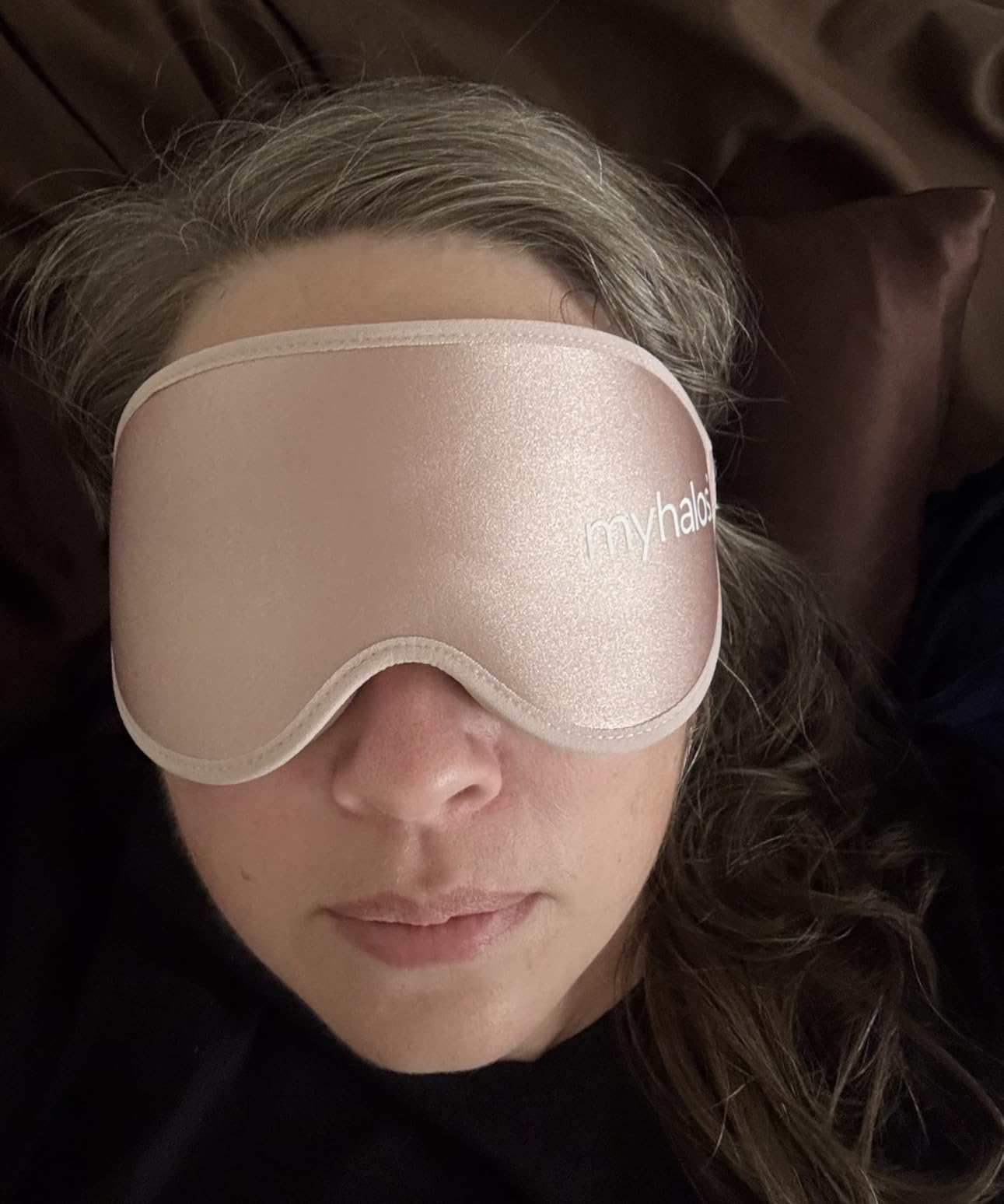 MyHalos® Sleep Mask - Eye Masks for Sleep - 100% Blackout Sleeping Mask for Women, Men & Side Sleepers - 3D Sleeping Eye Mask for Zero Pressure - Award Winning Design, Eyelash Friendly & Breathable - Customer Photo 1