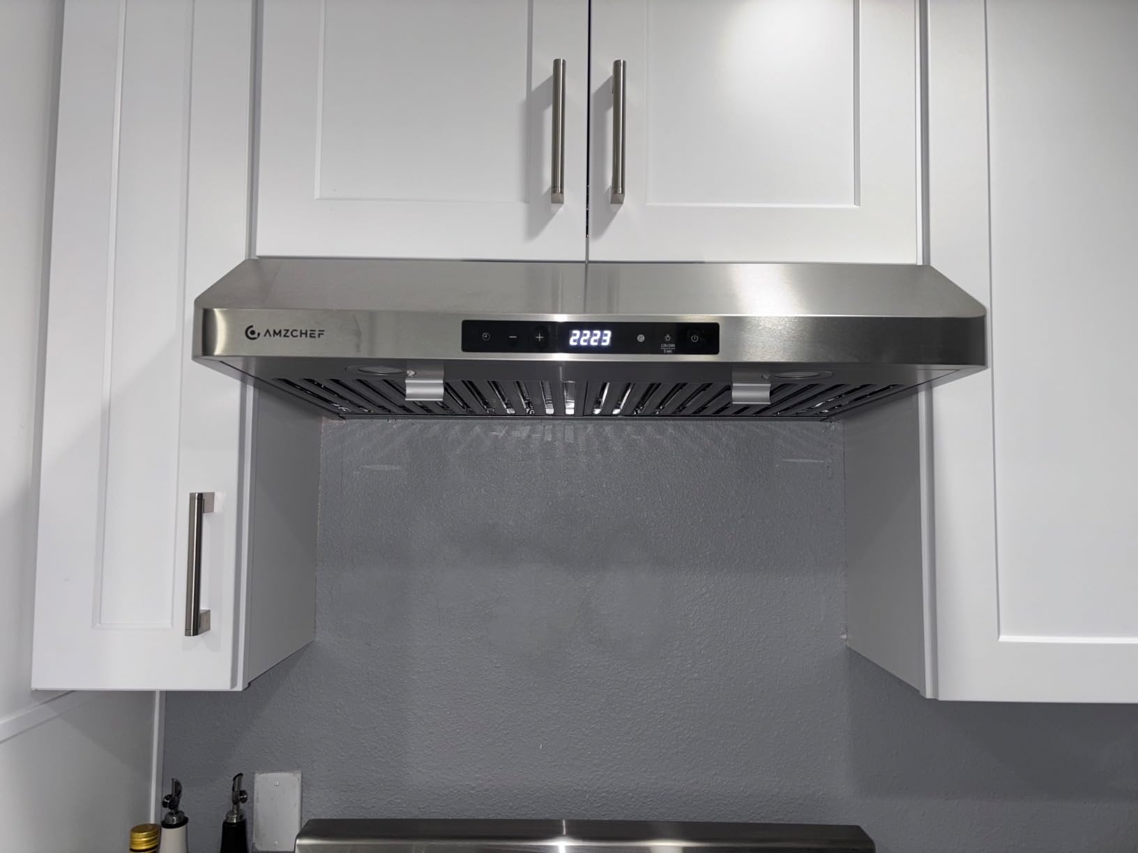 AMZCHEF Under Cabinet Range Hood 30 Inch, 750CFM Stainless Steel Kitchen Stove Vent Hood 3 Speed Exhaust Fan Touch/Remote/Gesture Control LED lights Time Setting Dishwasher-Safe Baffle Filters - Customer Photo 1