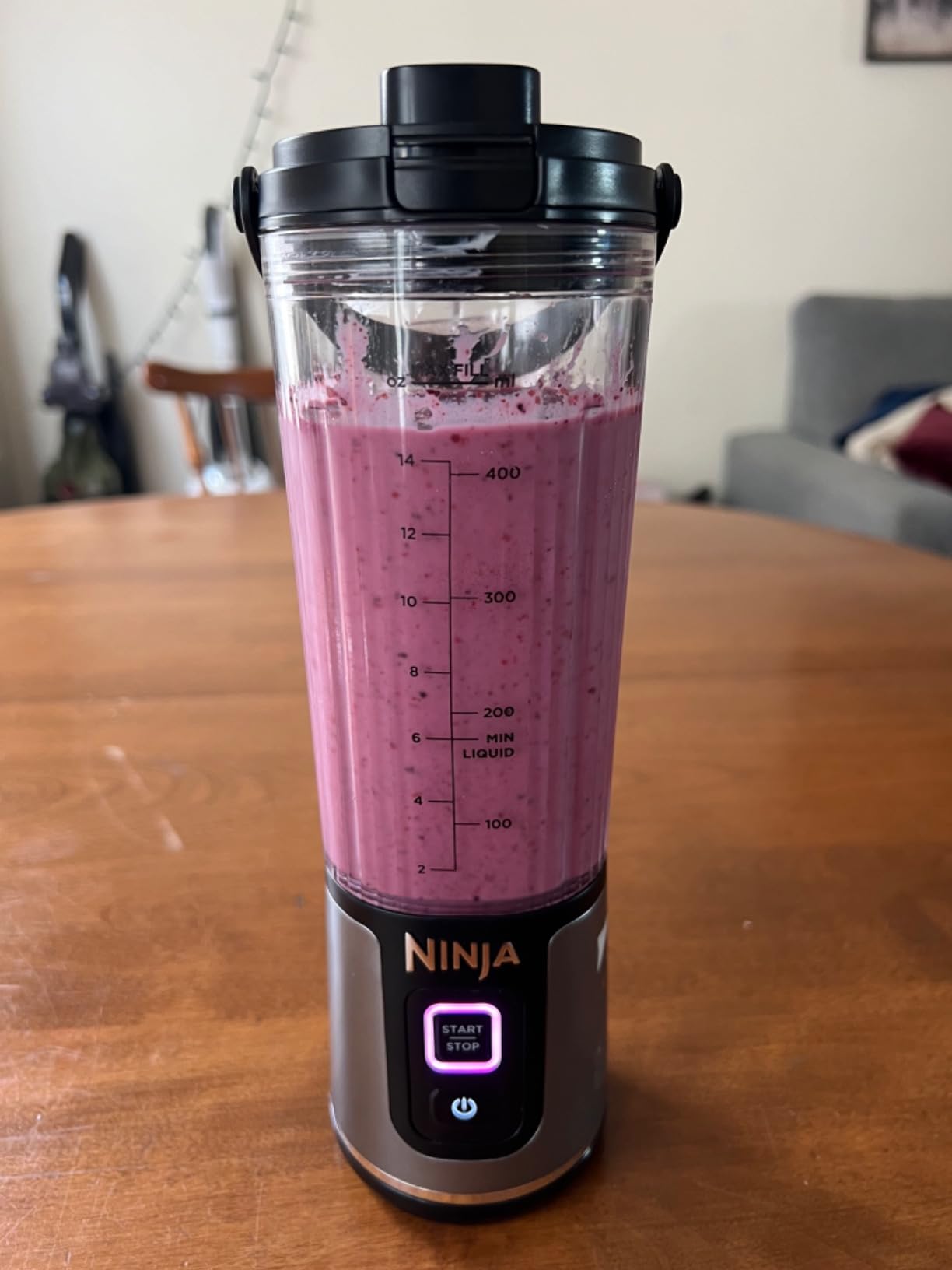 Ninja BC151BK Blast Portable Blender, Cordless, 18oz. Vessel, Personal Blender-for Shakes & Smoothies, BPA Free, Leakproof-Lid & Sip Spout, USB-C Rechargeable, Dishwasher Safe Parts, Black - Customer Usage Photo
