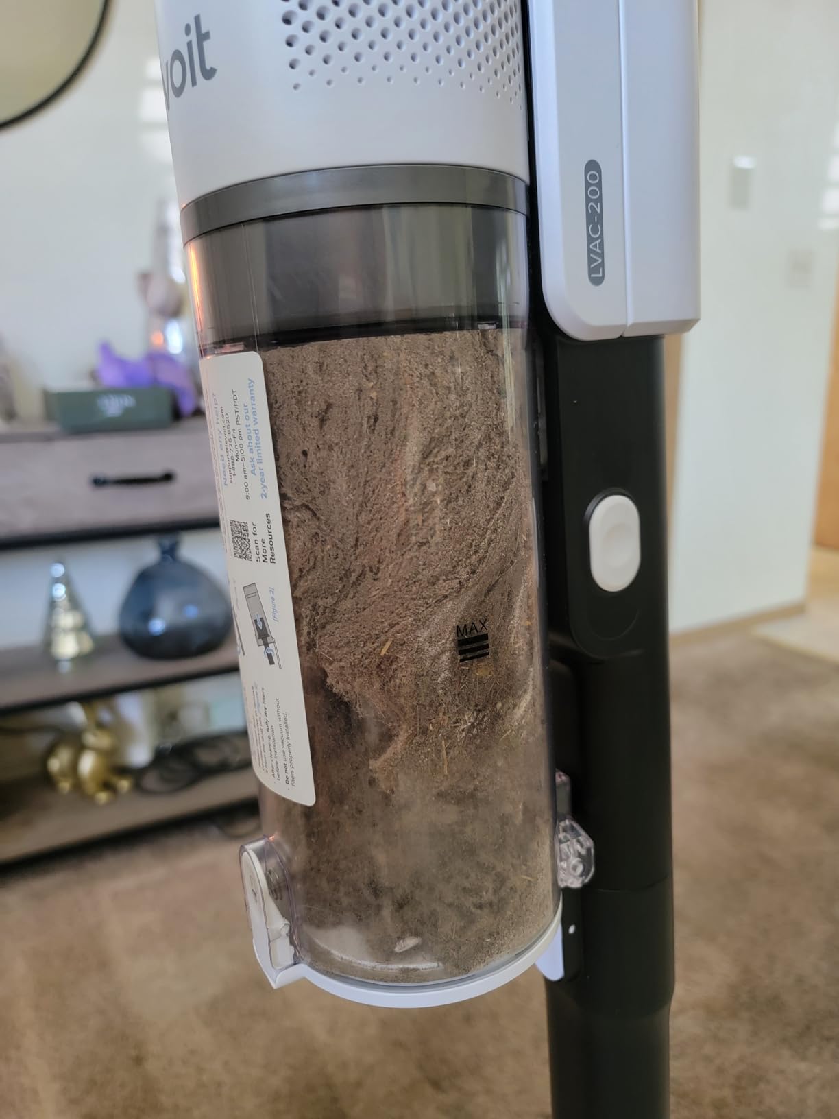 LEVOIT Cordless Vacuum Cleaner, Stick Vac with Tangle-Resistant Design, Up to 50 Minutes, Powerful Suction, Rechargeable, Lightweight, and Versatile for Carpet, Hard Floor, Pet Hair, LVAC-200 - Customer Photo 1